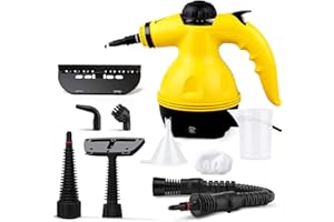 GNCHOME Multiuso Limpiador a Vapor,Vaporizador,Potente Limpiar Purificador,Vaporeta Limpieza Hogar Mano,para la Eliminación de Manchas,Alfombras,Sofá,Cortinas,Control de Errores Cama,Asientos Coche