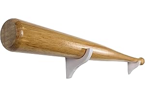 Wandhalterung für Baseballschläger – senkrechte/vertikale Halterung zur Schraubmontage, Kunststoff in Weiß, Made in Germany | Xebtec