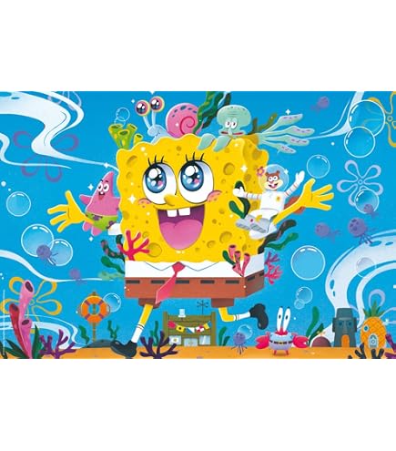 Schmidt Spiele Puzzle Bob Esponja Puzzle Infantil Schmidt Spiele 150 Piezas – Bob Esponja Y Amigos, Ecológico De Cartón De Hierba, Incluye Póster, A Partir De 7 Años