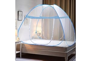 ‎AOREUN Aoreun Mobiler Insektenschutz Moskitonetz - Pop Up Reise Mückennetz, Faltbares Bett-Moskitonetz, Anti Mosquito Bites, Tragbar 200 x 150 x 145 cm (Blau)