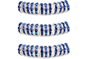 MJDCB 4mm 100pcs Rondelle Beads Crystal Spacer Bead Rhinestones for Bracelet Necklace Jewelry Making (Sapphire Blue)