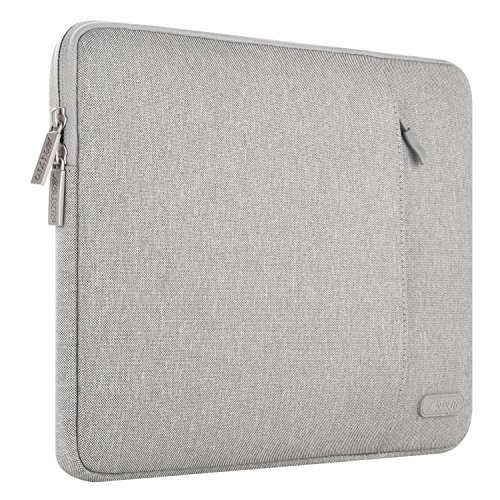 MOSISO Polyester vertikalen Stil Wasserabweisend Laptop Sleeve Case Bag Hülle Schutzhülle Notebook Tasche Schutzabdeckung für 15-15,6 Zoll MacBook Pro, Notebook Computer, Grau - 2