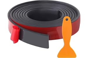 KATSLYN Self Adhesive Rubber Strip,1mm(T)*20mm(W)*3m(L) Neoprene Rubber Sealing Strip with 1PCS Scraper Suitable for DIY, Washers, Crafts, Gaskets, Floor Protection, Support, Sealing Floor Coverings.