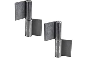 Gedotec Scharniere zum Anschweißen | 2 Stück - Anschweißband für Metall-Türen | Anschweißscharnier Höhe 50 mm | DIN rechts | Schwerlast-Scharnier für Gartentor & Maschinen | Torband für Stahl-Tore