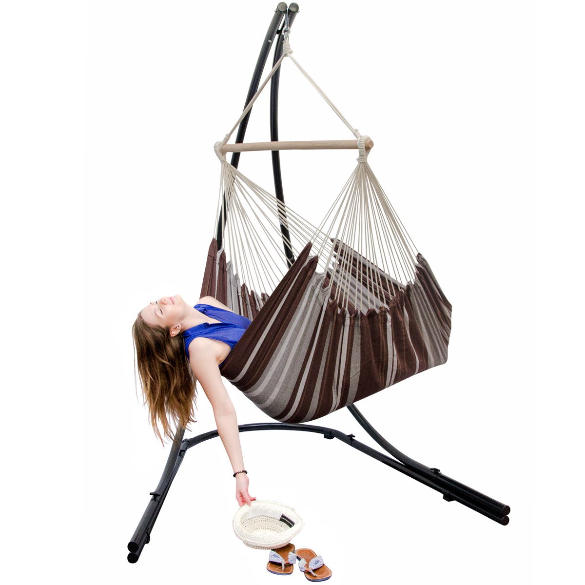 AMANKA Bis 150kg: 210cm Hängesessel Gestell Outdoor - XL Ständer für Hängesessel - Balkon Gestell für Sitzsack Garten Hängesessel Gestell Ständer für Hängesitz Hängekorb Gestell Ständer für Hängestuhl – Bild 8