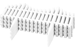 KCT 3 Packs White Picket Fence Garden Border –Interlocking Flexible Lawn Plant Flowerbed Panels – 24 Pieces Total