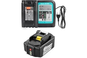 PAILLYUE Wymienna ładowarka 18V DC18RC dla Makita 18v Bateria 5Ah BL1850B BL1860B BL1830B + Bateria BL1850B 18v 5000mAh kompatybilna z Makita 18V