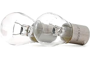 Bosch P21W (382) Pure Light Halogen Headlight Bulbs, 12 V 21 W, Original Quality - Socket Type BA15s - Pack of 2 Replacement Car Light Bulbs