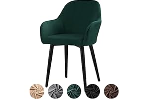 Alishomtll Set di 1 coprisedia in velluto elasticizzato, universale, con braccioli, rimovibile, lavabile, per cucina, sala da pranzo, banchetti, matrimoni, feste (verde, 1 pezzo, large)