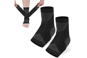 ACWOO Ankle Brace, 2 Pack Ankle Support for Ligament Damage and Sprained Ankle, Achilles Tendonitis Support, Plantar Fasciitis Support Strap for Heel Pain Relief, Ankle Support Brace for Women & Men