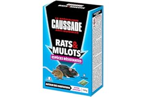 CAUSSADE Anti Rats & Mulots - Efficacité Radicale - Lieux Secs - 6 Sachets Céréales - Prêt À l'Emploi - Une Ingestion Suffit - 150g CARMUC150N