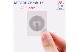 ‎TIMESKEY NFC (20 Stück) Timeskey NFC Tag 25 mm Durchmesser Rund Classic 1K RFID NFC Tags ISO14443A Klebendes NFC Aufkleber,13.56MHz