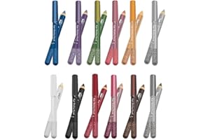 Jumbo Glitzer Kajalstifte Set - 12 bunt Farben Kajal Augenstift, Glitter Eye Pencil, glänzend Augen Make-up von „Linble“