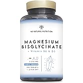 Magnesio Bisglicinato 2250 mg, 450mg de Magnesio Elemental + B6 + D3 Reduce el Cansancio y la Fatiga. 150 Comprimidos divisib