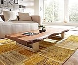 baumtisch akazie gebleicht Gestell aus Edelstahl | Natürlicher Farbton