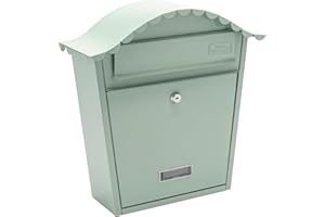 BURG-WÄCHTER Sterling MB01CG klasyczna montowana na ścianie stal galwanizowana zamykana odporna na warunki atmosferyczne skrzynka pocztowa zielona-36 x 37 x 13 cm, Chartwell Green, 36 x 37 x 13 cm