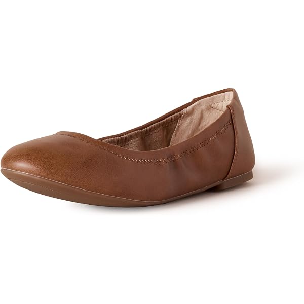 Bailarinas Planas De Piel Sintética Para Mujer - Zapatos Tipo Ballet Con Escote Elástico, Color Beige, Talla 40 EU