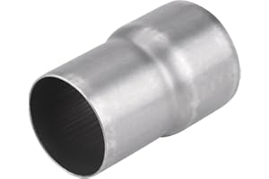 Qiilu Moto silencieux d'adaptateur de tuyau systèmes d'échappement Extrémités de tuyau, 51mm à 60mm Connecteur de silencieux d'adaptateur de tuyau d'échappement de moto en acier inoxydable