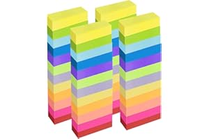 YZDZSW Farbige Haftnotizen, Haftnotizen Klebezettel, 1800 Blatt Selbstklebende Haftnotizzettel für Büro Zuhause Schule Sitzung 12 Farben 76 * 15mm