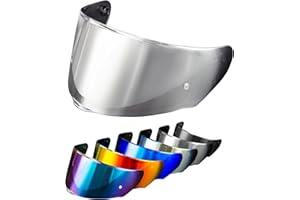 PSLER Visera de Casco para LS2 Outer FF320 Rapid FF353 Assault FF328 Stream FF800, Visera Tintada para Casco de Motocicleta Accesorios de Repuesto(Plata)