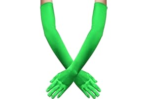 PTJJXA 55 CM Long Fancy Dress Gloves, 7 Colors Satin Elbow Mittens, Stretchy Evening Dancing Party Glove for Women, Ladies Opera Gloves for Prom Wedding Graduation Banquet