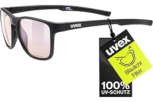 uvex lvl up BLUE CV - Gaming Brille für Damen und Herren - mit Blaulichtfilter - konstraststeigernd - black matt/yellow - one size