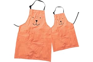 HILLHOUSE 2 Pack Cotton Blend Parent and Child Apron, Creative Artist Apron with Pockets Great Helper in Daily Life, Matching for Adult and Kid Cooking,Baking,Painting, Gardening Mommy and Me Matching Set