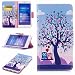 Produktbild LEMORRY Schutzhülle Huawei Honor 6X (Huawei Mate 9 Lite, Huawei GR5 2017) Hülle Ledertasche Flip Cover Handyhülle Slim Bumper Schutz Case Magnetisch Soft Beutel Haut Weich Silikon Cover Schale Mit Kreditkarten-Slot, Cute Owl Baum