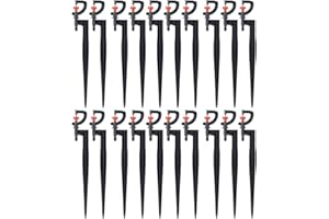 HYDROGARDEN Microaspersor para riego completo, 360 grados con estaca de 20 cm, para agricultura y jardín (20 unidades)