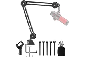 Soporte de Micrófono Ajustable,Aveek brazo microfono Pie de Microfono,Para Cables Blue Yeti Hyper X QuadCast