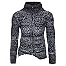 Produktbild Kapzen Strickjacke Herren, DoraMe Männer Herbst Winter Pullover Reißverschluss Locker Strickwaren Outwear Bluse (Dunkelgrau, M)