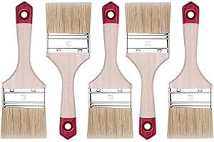 HARDY WORKING TOOLS Flachpinsel-Set 5-teilig, 5 Stück – 75 mm Breite, Malerpinsel Set mit Holzgriff, Lackpinsel Serie *40*, 5PCS, Pinselset A0202-400530