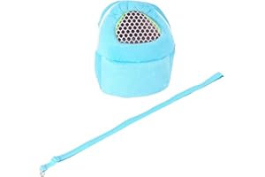 SHEENS Hamster Carrier, Portable Breathable Outgoing Travel Bag with Shoulder Strap Warm Sleeping Hanging Bag for Small Pets Hedgehog Sugar Glider Squirrel Rabbit[Blue L]