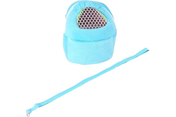 Sac de Transport pour Petits Animaux, Grand Format, Portable avec Bandoulière, Respirant, Bleu, pour Hamster, Hérisson, Planeur à Sucre, Écureuil, Lapin