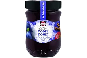 ‎SCHWARTAU Schwartau Extra Rodelkönig Pflaume-Apfel-Zimt | Winterkonfitüre mit feiner Zimtnote & fruchtiger Süße | Für ein besinnliches Frühstück & festliche Backideen | Genuss im 340 g Glas