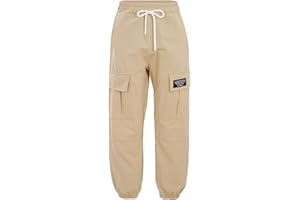 Agoky Niñas Pantalones Cargos Deportivos para Danza Hip Hop Baile Callejero Pantalones Largos Cintura Elástica con Bolsillos Algodon para Chica 3-14 años