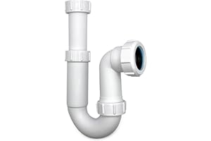 CranPlas CP106 | 32mm (1¼") Telescopic P Trap 90mm Seal for Toilet, Bathroom & Cloakroom Basins | Deep Water Seal, Easy-Clean, Odour-Blocking Basin Waste Trap | (Not for Kitchen or Utility Use)