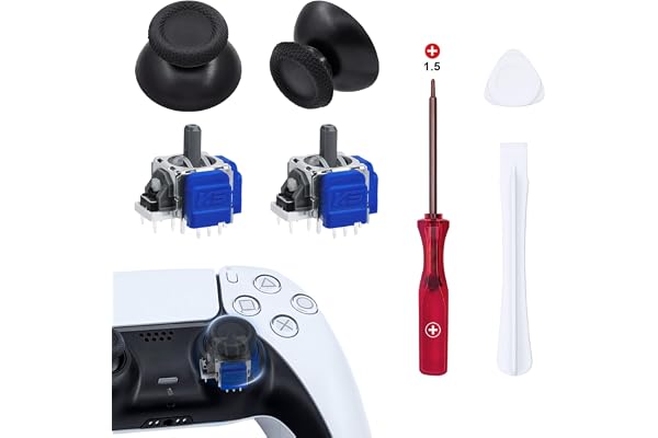 Mcbazel TMR Joystick Electromagnético de Repuesto para Mando PS5 DualSense, con Thumbsticks de Repuesto y Kit de Reparación, Anti-Drift
