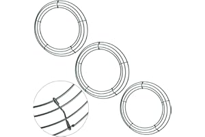 Mienocol 3 Stück 30,5 cm Metall-Kranzrahmen grüner Draht Kranz für Weihnachten Hochzeit Feiertage Valentinstag Garten Haus Party Dekorationen (rund)