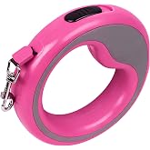 MADPET Yuvarlak Otomatik K&ouml;pek Tasması 2,5 Metre Pembe &ndash; Geri &Ccedil;ekilebilir Kilitli Makara Sistemi &ndash; Ergonomik Kaymaz Sap &ndash; K&uuml;&ccedil;