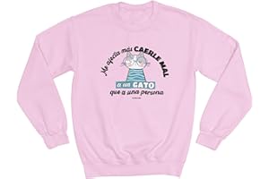 Wondernastic - Sudadera Me afecta más caerle Mal a un Gato Que a una Persona, Sin Capucha, Unisex, Apta para Lavadora, Divertido y Original, Diseño Exclusivo