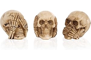 mtb more energy Teschi Decorativi ''Non Sento, Non Vedo, Non Parlo''' - Set di 3 Teschi - Altezza 5.5 cm - Accessori per la casa, Decorazione