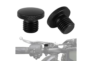 Evermotor tappi specchietti M10XP1.25 moto filettatura 1 destri e 1 sinistri M10 Coppia di tappi di chiusura per specchietti retrovisoriin alluminio CNC (2 pezzi) orario+antiorario