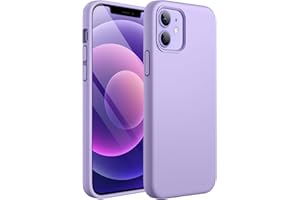 ‎JETECH JETech Silikonowy Etui dla iPhone 12/12 Pro 6,1 Cala, Jedwabisty Miękki w Dotyku Futerał Ochronny na Całe Ciało, Odporny na Wstrząsy Case z Podszewką z Mikrofibry (Fiolet)