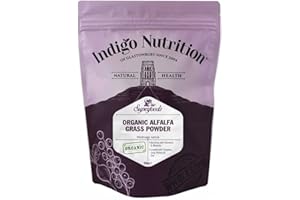 Indigo Herbs Organic Alfalfa Leaf Powder 500g | Digestive Support | Super Green Powder | Certified Organic | Vegan