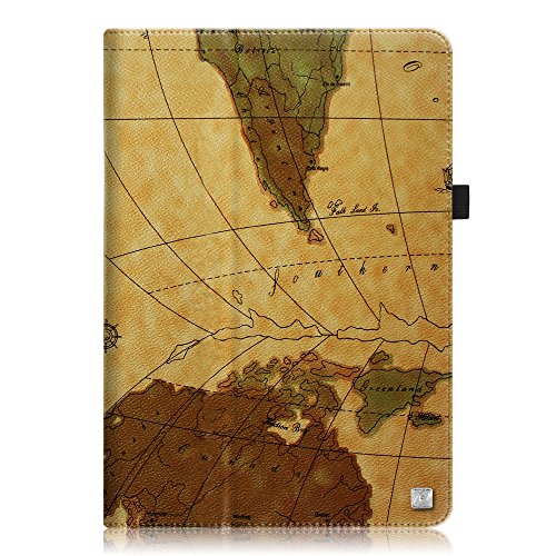 MEDION LIFETAB S10321 / Odys Notos Plus 3G Hülle Case – Fintie Slim Fit Folio Kunstleder Schutzhülle Cover Tasche mit Ständerfunktion und Stylus-Halterung für MEDION LIFETAB S10321 (MD 98687) / Odys Notos plus 3G 25,7 cm (10,1 Zoll) Tablet-PC, Landkarte Braun - 8