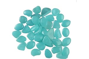 FANGZIN MacroHu 100 Stück Leuchtsteine Kieselsteine leuchten im Dunkeln Fluoreszierend Pebble Steine Nachtleuchtende Steine Leuchtende Steine Leuchtkiesel Aquarium Steine Gartensteine Dekosteine – Hellblau