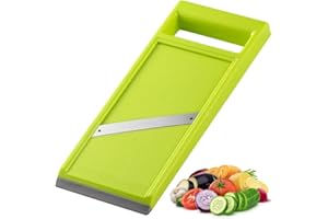 YYwenting Vegetable Slicer Portable Vegetable Chip Maker Stainless Steel Handheld Kitchen Food Chopper with Ergonomic Handle for Potatoes Carrots Onions (Green)
