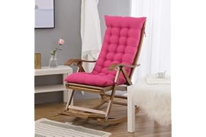 HANHAN High Back Chair Cushion Wooden Rocking Relaxer Pads Portable Thick Soft Summer Sun Lounger Cushion Seat Cover for Travel Holiday Indoor Outdoor
