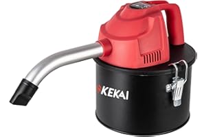 Kekai Aspirador de Cenizas Compacto 4 litros Adriano 600W Filtro HEPA Lavable y Tubo de Aluminio Curvado